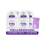 Chilly Detergente Intimo pH 6.5 Nutriente per Menopausa con Acido Ialuronico