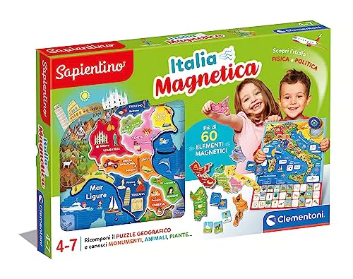 Clementoni Geo-Puzzle Magnetico Italia - Gioco Educativo di Geografia per Bambini