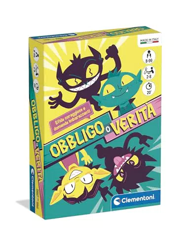 Clementoni Obbligo o Verità - Party Game per Bambini 8+ Anni, 2-8 Giocatori