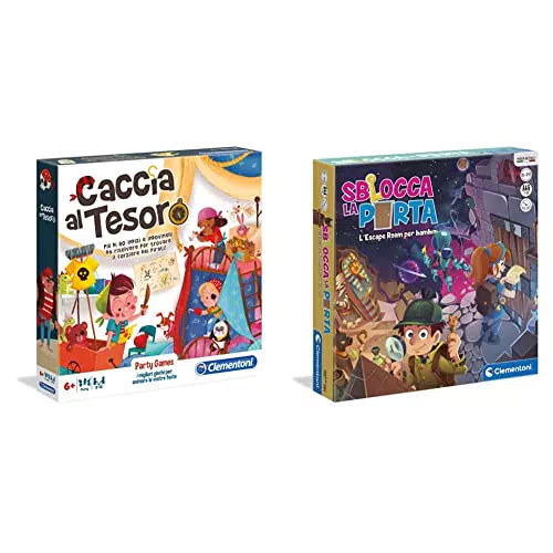 Clementoni Caccia al Tesoro e Sblocca la Porta - Giochi da Tavolo Divertenti