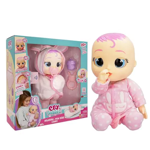 Cry Babies Coney - Bambola Neonata Interattiva con Braccialetto Elettronico