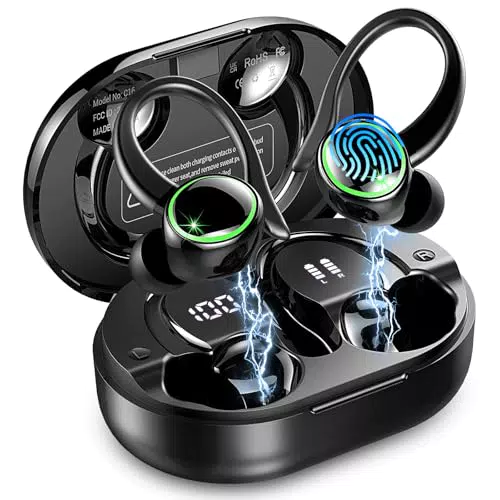 Cuffie Bluetooth 5.4 Sport con HiFi Stereo, Cancellazione Rumore e LED Display