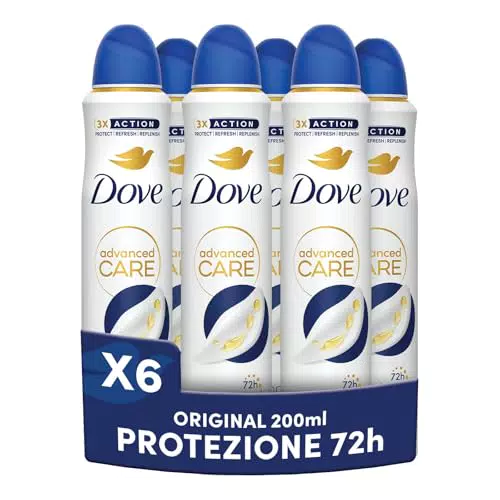 Dove Deodorante Spray Advanced Care, Formula Idratante, Senza Alcol, 200ml