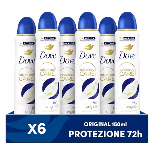 Dove Deodorante Spray Advanced Care, Formula Idratante e Senza Alcol, 72 Ore