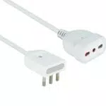 Electraline Prolunga Salvaspazio 16A con Spina Piatta e Presa Bivalente 50cm