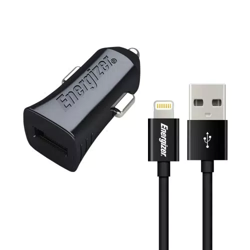 Energizer DCA1ACLB3 - Caricatore da Auto con Cavo Lightning e Ricarica Rapida