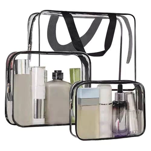 Enkrio Borsa Trasparente per il Trucco da Viaggio, Conforme TSA e Impermeabile