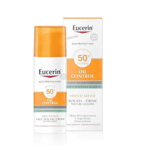 Eucerin Oil Control Gel-Crema Solare Viso SPF 50+ per Pelle Grassa e Acneica
