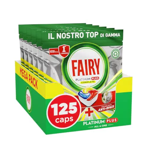 Fairy Platinum Detersivo Pastiglie Lavastoviglie Plus Complete, Tecnologia Anti-Opaco