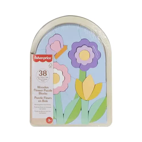 Fisher-Price Puzzle di Fiori in Legno HXT97 per Sviluppo Capacità Motorie
