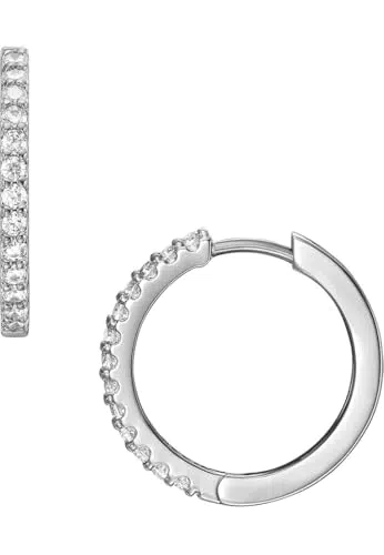 Fossil Orecchini a cerchio Ellis All Stacked Up in acciaio inox