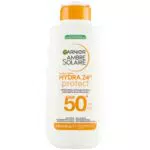 Garnier Ambre Solaire Hydra 24H Latte Solare SPF50 Non Grasso e Resistente all'Acqua