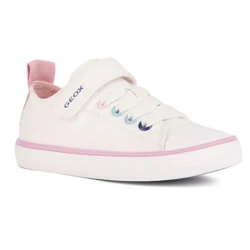 Geox J Gisli Girl A, Scarpe da Ginnastica, Bianco