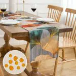 Ginkgo Tavola Runner Moderno Impermeabile in Poliestere 33x183 cm