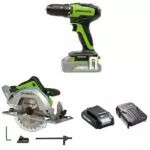 Greenworks Trapano Brushless GD24DD35 e Sega Circolare GD24KS 24V con Garanzia 3 Anni