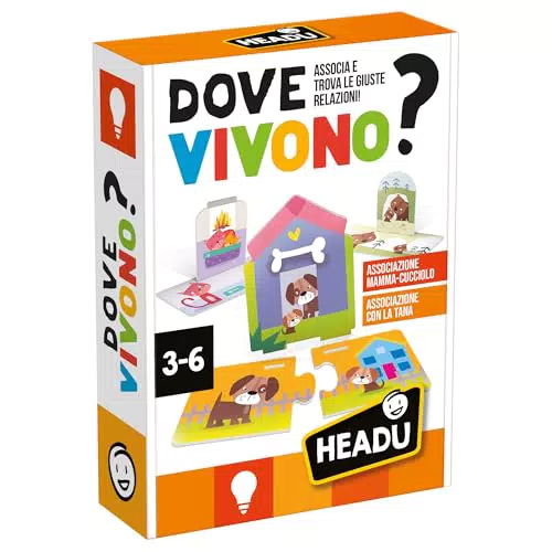 HEADU Dove Vivono - Gioco Educativo per Bambini 3-6 anni - IT61169