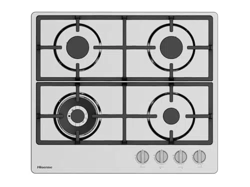 Hisense GM663XHFSI Piano Cottura a Gas 4 Zone, Bruciatore Wok Doppia Corona