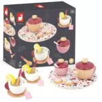 Janod Servizio da Tè Twist - Giocattolo in Legno per Bambini dai 2 Anni - J06631