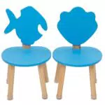 JIRAFFITY Sedia per bambini in legno con design marino, sicura e resistente