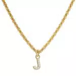 Joo&Rind Collana Iniziale Oro 18K Personalizzata con Zirconi per Donna