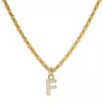 Joo&Rind Collana Iniziale Personalizzata in Oro 18K con Zirconi per Donna