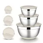 Joyfair Set di ciotole in acciaio inox con coperchio ermetico e fondo antiscivolo