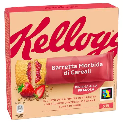 Kellogg's Barretta Morbida Fragola - Snack di Cereali con Frumento e Avena