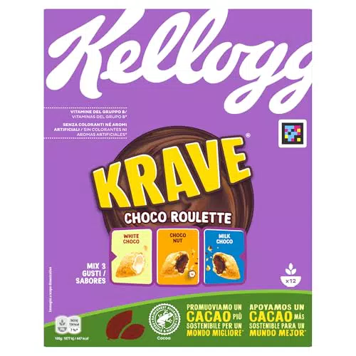 Kellogg's Krave Roulette - Cereali per la Colazione al Cioccolato e Nocciola
