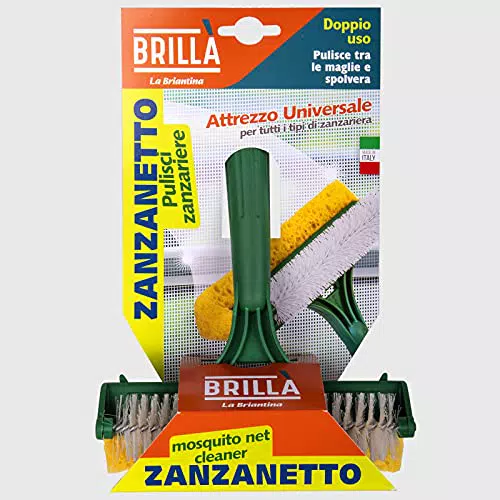 Briantina Spazzola Pulisci Zanzariera con Spugna - Doppio Uso Pulisce e Spolvera
