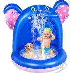 Lenbest Piscina Gonfiabile per Bambini con Fondo Gonfiabile e Copertura Parasole