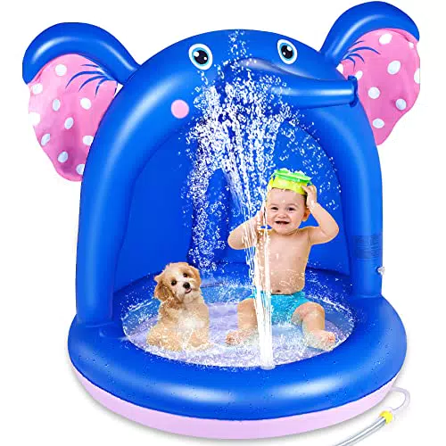 Lenbest Piscina Gonfiabile per Bambini con Fondo Gonfiabile e Copertura Parasole