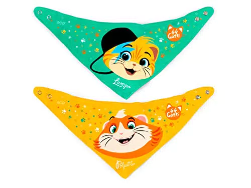 Lulabi Set Bavaglini in Cotone per Bambini - 44 Gatti Bandana