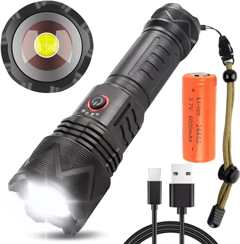 LUXJUMPER Torcia LED Super Luminosa 600000 Lumen Impermeabile per Campeggio e Emergenze