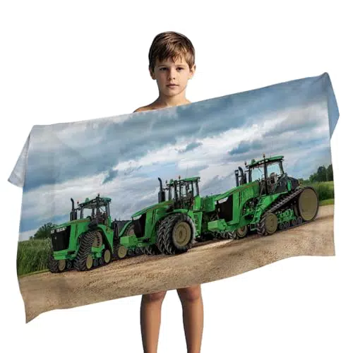 LXTOPN Asciugamano da spiaggia in microfibra, modello Tractor A5, senza sabbia
