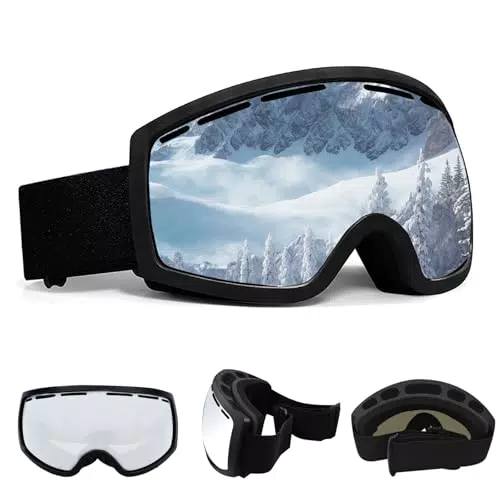 Maschera da Sci e Occhiali da Sci Unisex Anti Nebbia UV400 Antivento