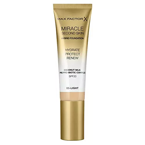Max Factor Miracle Second Skin Fondotinta Naturale con Latte di Cocco e SPF 20