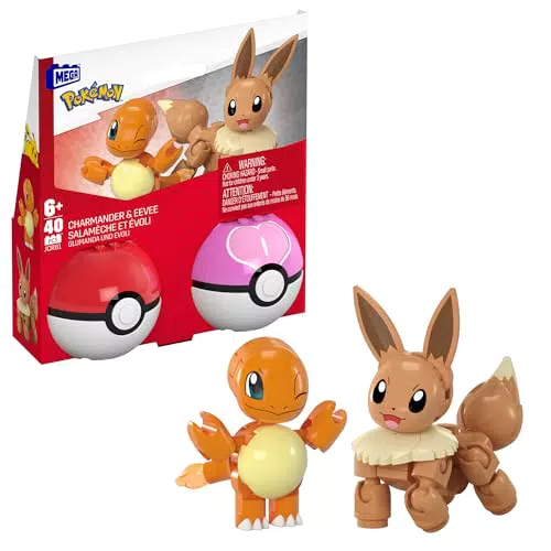 Pokémon Set Poké Balls con Charmander ed Eevee, Giocattolo Creativo JCR81