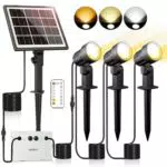MEIHUA Faretti Solari da Esterno con Telecomando e 3 Luminosità IP66