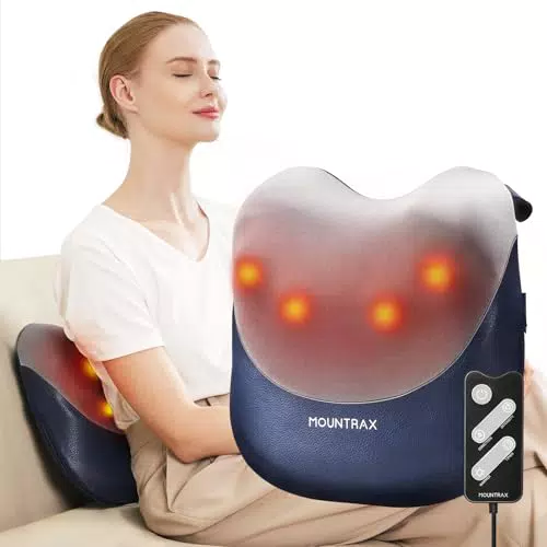 MOUNTRAX Cuscino Massaggiatore Shiatsu con Calore per Schiena e Collo