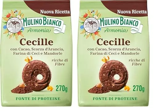 Mulino Bianco Frollini Senza Latte e Uova con Cacao e Mandorle, Ricchi di Fibre