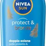 NIVEA SUN Latte Solare Protect & Bronze FP 50 - Crema solare per abbronzatura uniforme