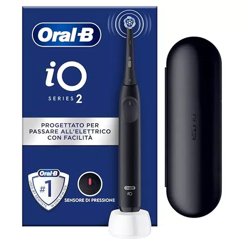 Oral-B iO 2 Spazzolino Elettrico Oral B, Nero, 1 Testina Di Ricambio