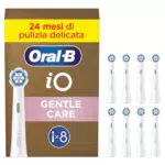 Oral-B Testine di Ricambio iO Gentle Care Bianche, Testine Rotonde Originali per Gengive Sensibili
