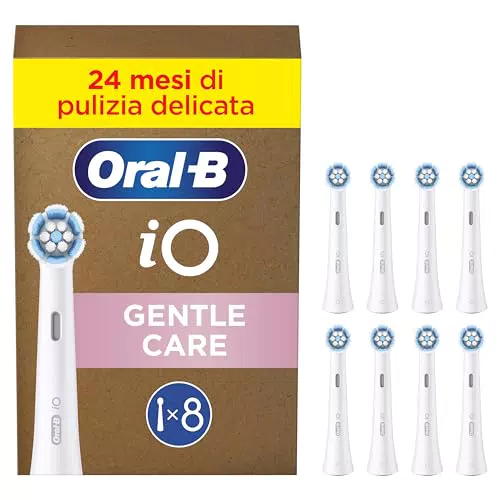 Oral-B Testine di Ricambio iO Gentle Care Bianche, Testine Rotonde Originali per Gengive Sensibili