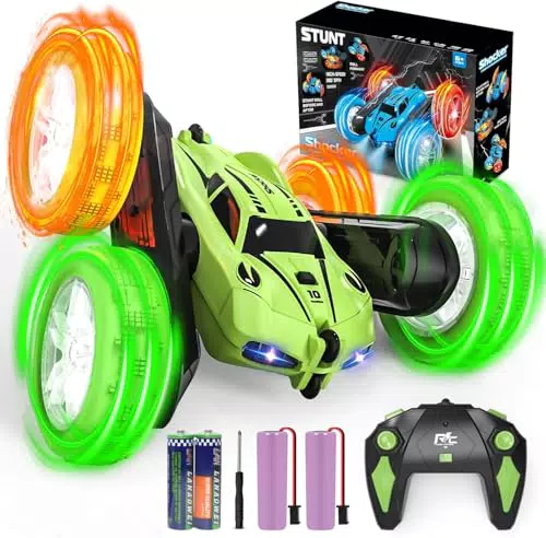 PANACARE Auto acrobatica RC 4WD reversibile con telecomando e luci per bambini
