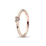 Pandora Anello Moments Radiant in oro rosa 14K con zirconi cubici trasparenti