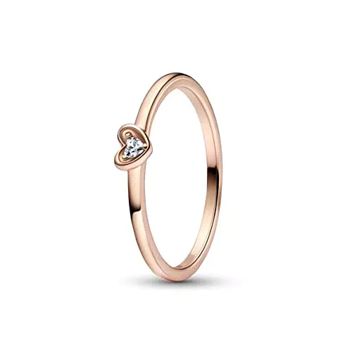 Pandora Anello Moments Radiant in oro rosa 14K con zirconi cubici trasparenti