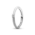 Pandora ME Anello con pavé bianco in argento Sterling e zirconia cubica