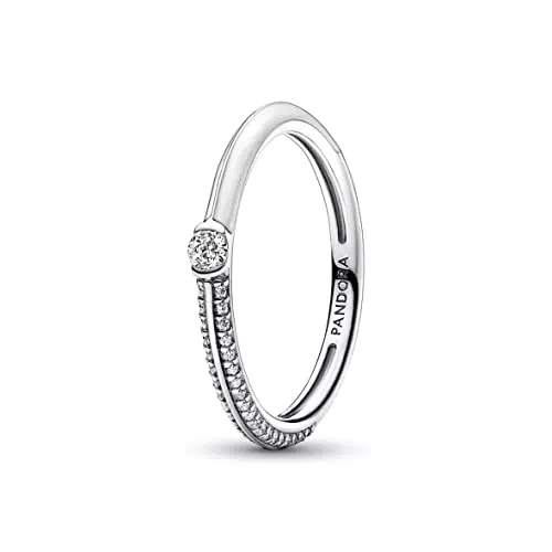 Pandora ME Anello con pavé bianco in argento Sterling e zirconia cubica