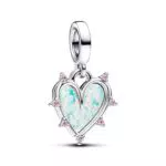 Pandora Moments - Ciondolo doppio dell'amicizia in argento sterling con opale